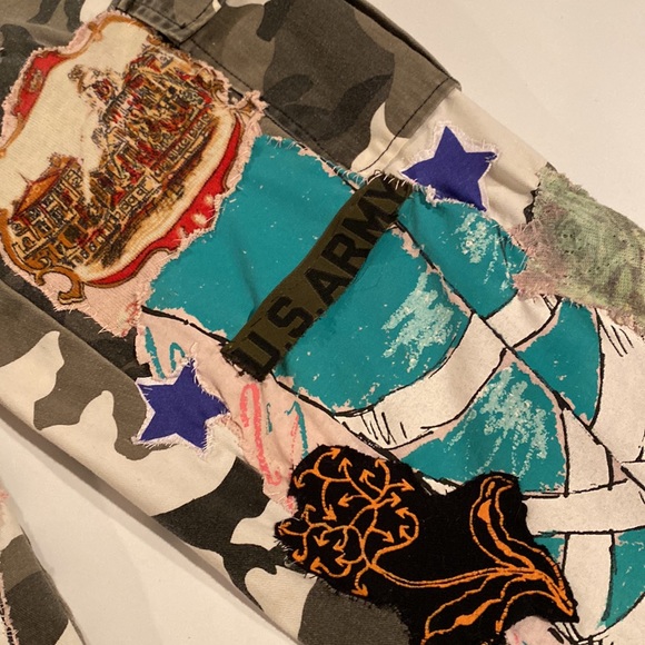 One of a kind Lexa Vonn camo patchwork cargo pants - Picture 10 of 12
